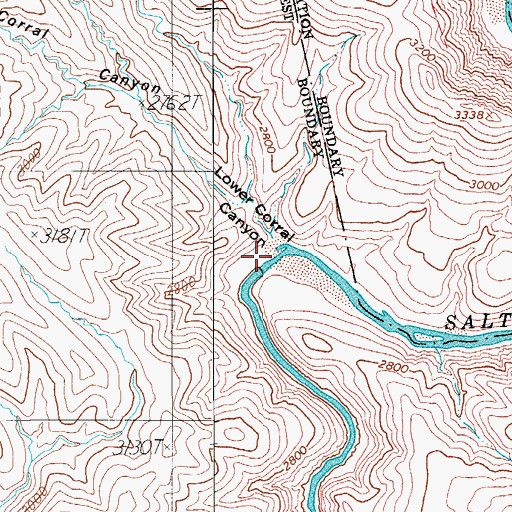 Topographic Map of Lower Corral Rapid, AZ