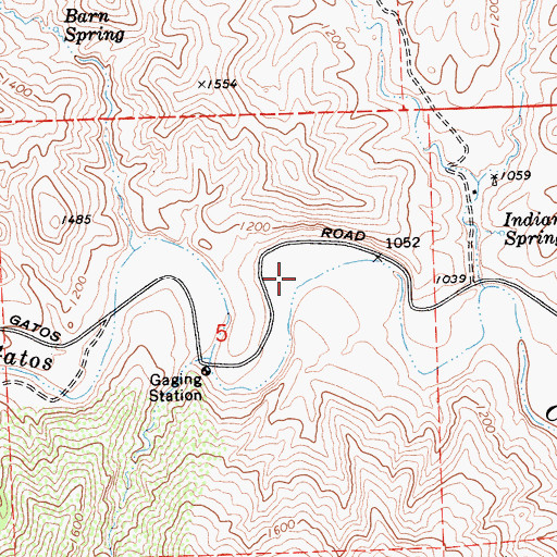 Topographic Map of Dutch Oven Flat, CA