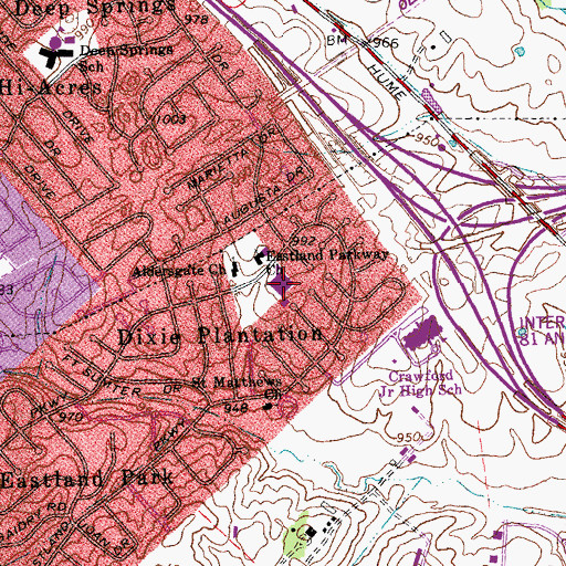 Topographic Map of Dixie Magnet Elementary School, KY