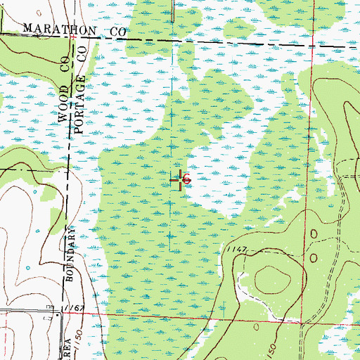 Topographic Map of Mead Conifer Bogs State Natural Area, WI