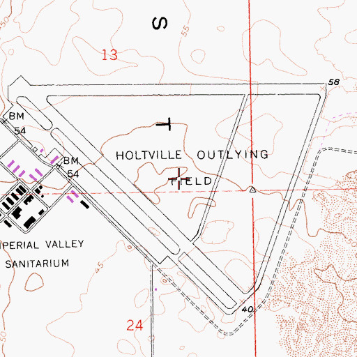Topographic Map of Naval Auxiliary Air Station Holtville (historical), CA