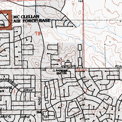 Topographic Map of Antelope Christian Center School, CA