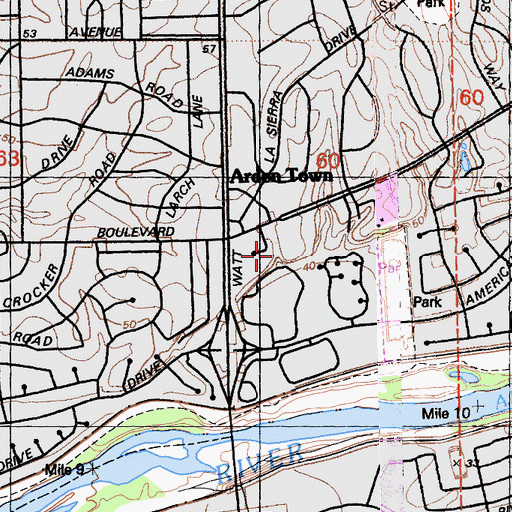 Topographic Map of Atkinson Youth Services School, CA
