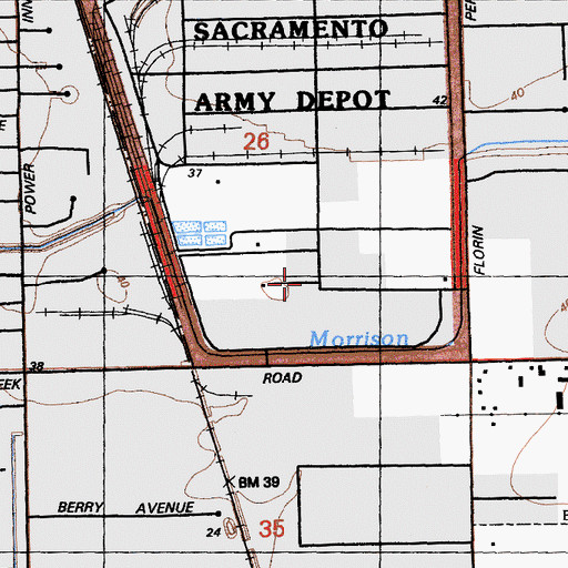 Topographic Map of B T Collins Army Reserve Center, CA