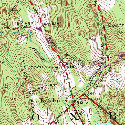 Topographic Map of Center Cemetery, CT