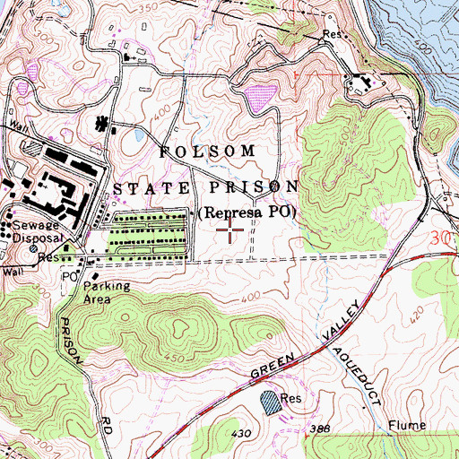 Topographic Map of California State Prison - Sacramento, CA