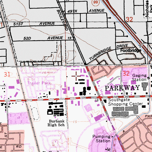 Topographic Map of Capital City School, CA