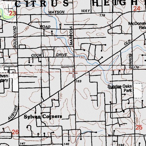 Topographic Map of Carden Christian Academy, CA