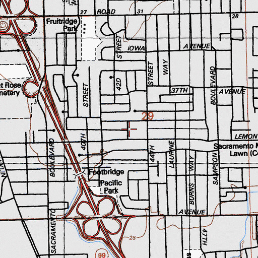 Topographic Map of Colonial Post Office, CA