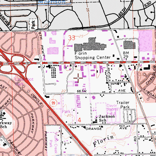 Topographic Map of Department of Motor Vehicles - Florin Office, CA