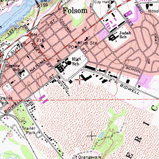 Topographic Map of Department of Motor Vehicles - Folsom Office, CA