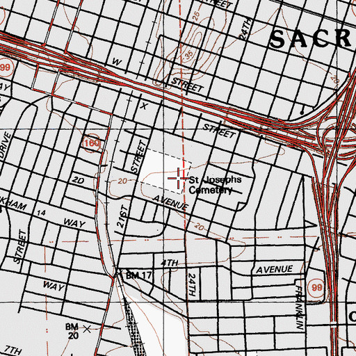 Topographic Map of Department of Motor Vehicles - Headquarters, CA