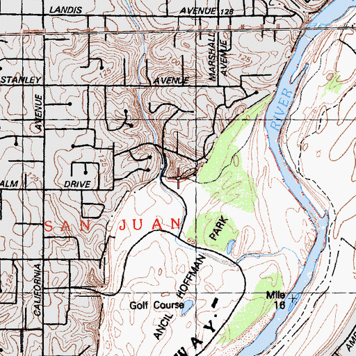 Topographic Map of Effie Yeaw Nature Center, CA