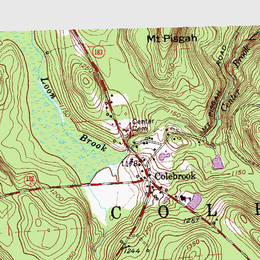 Topographic Map of Center Cemetery, CT