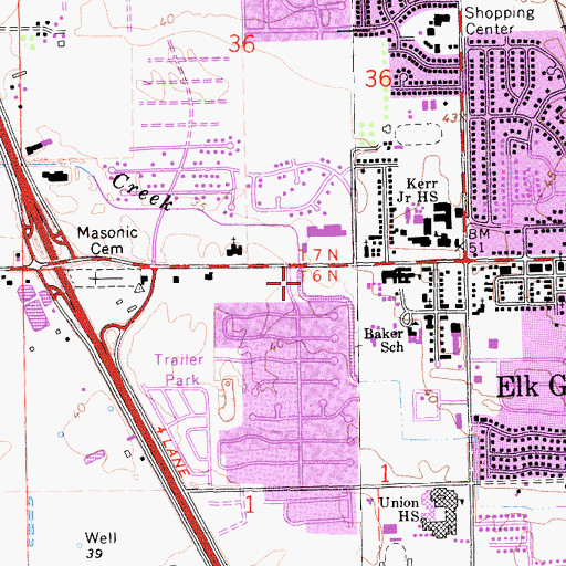 Topographic Map of Cosumnes Community Services District Fire Department Station 71, CA