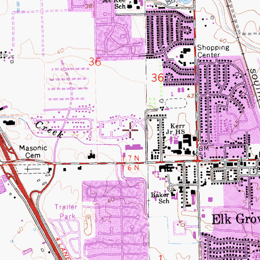 Topographic Map of Elk Grove Montessori School, CA