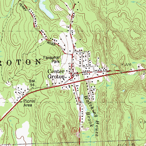 Topographic Map of Center Groton, CT