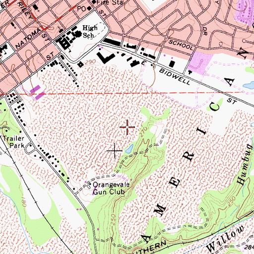 Topographic Map of Folsom City Fire Department Station 35 Headquarters, CA
