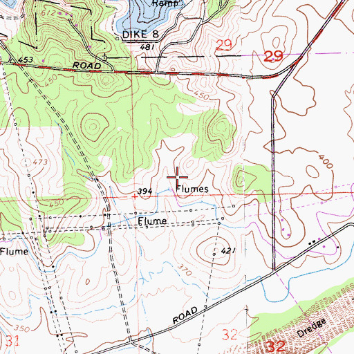 Topographic Map of Folsom Hills Elementary School, CA