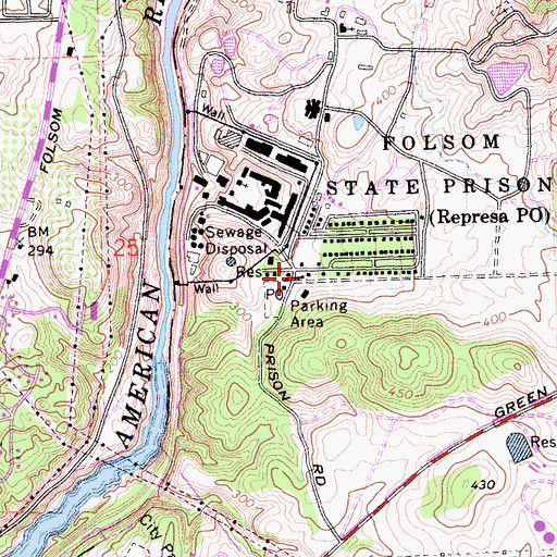 Topographic Map of Folsom Prison Museum, CA