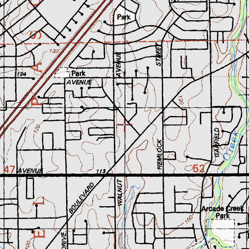 Topographic Map of Foothill Farms Post Office, CA