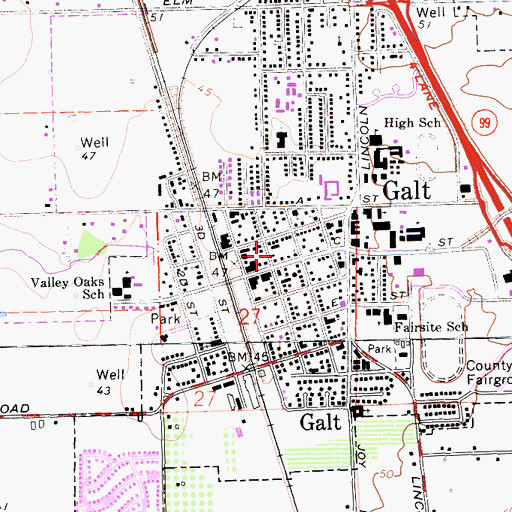 Topographic Map of Cosumnes Community Services District Fire Department Station 45, CA