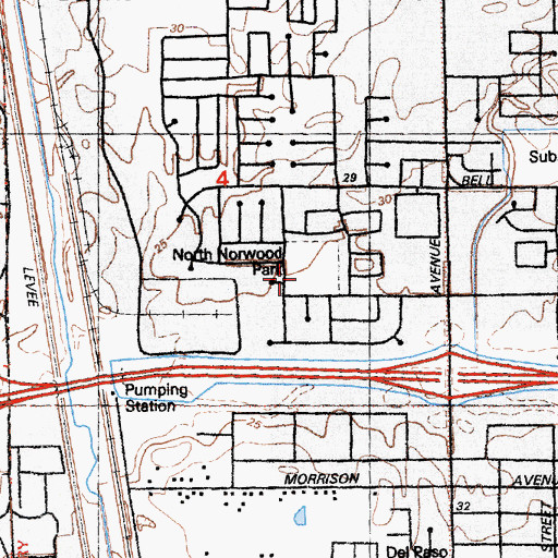 Topographic Map of Glenwood Elementary School, CA