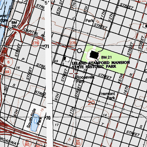 Topographic Map of Golden State Museum, CA
