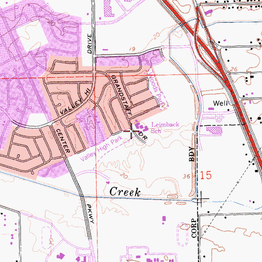Topographic Map of Herman Leimbach Elementary School, CA