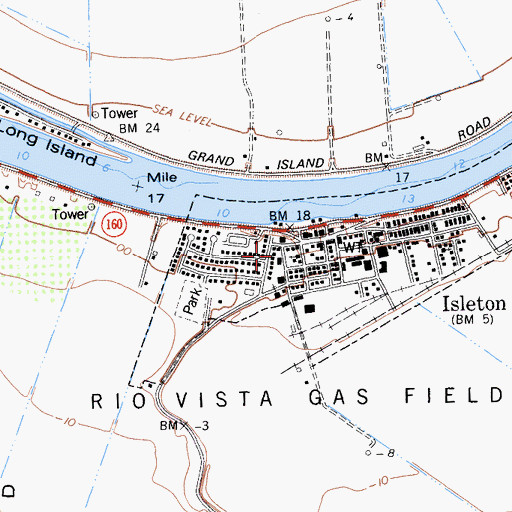 Topographic Map of Isleton Fire Department, CA