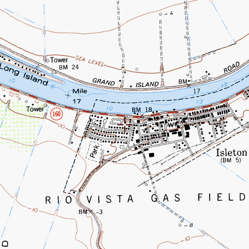 Topographic Map of Isleton City Hall, CA