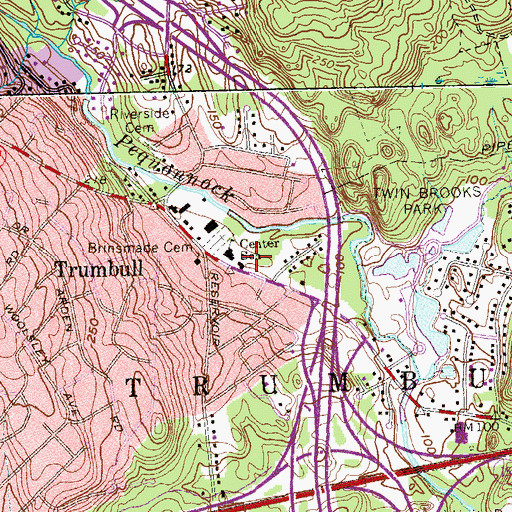 Topographic Map of Center School, CT
