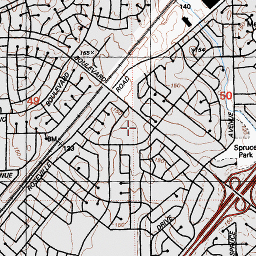 Topographic Map of Liberty Towers Christian School, CA