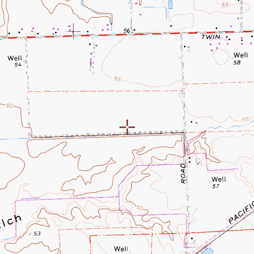 Topographic Map of McCaffrey Middle School, CA