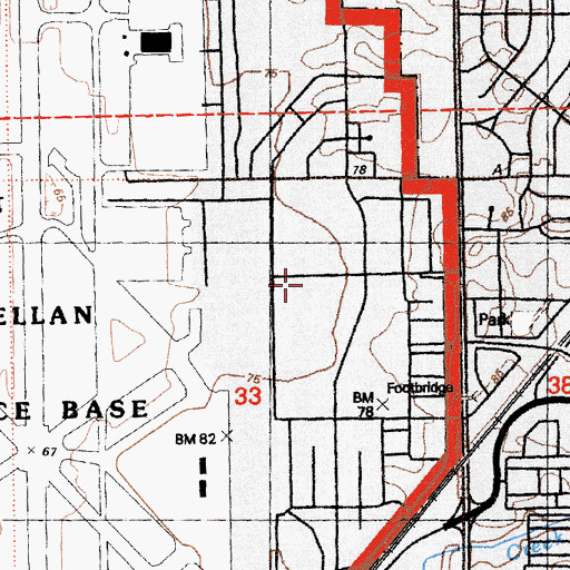 Topographic Map of McClellan Aviation Museum, CA