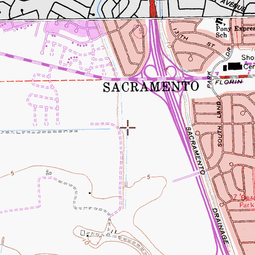 Topographic Map of Merryhill Elementary and Middle School, CA