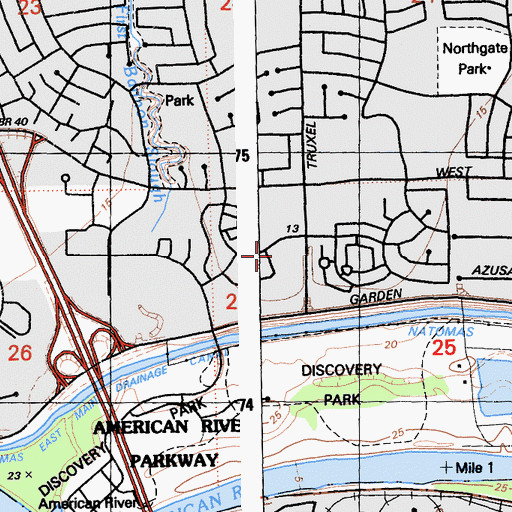 Topographic Map of Merryhill Elementary School, CA