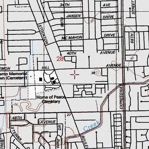 Topographic Map of Northern California Preparatory School, CA