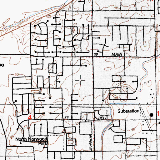 Topographic Map of Norwood Junior High School, CA