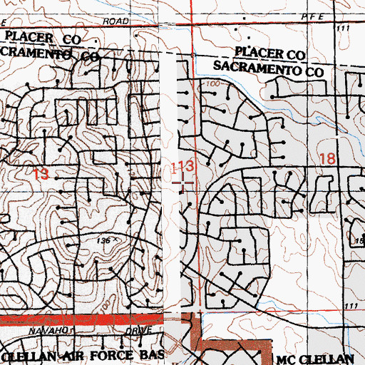 Topographic Map of Oak Hill Elementary School, CA