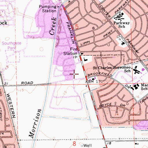 Topographic Map of Parkway Post Office, CA