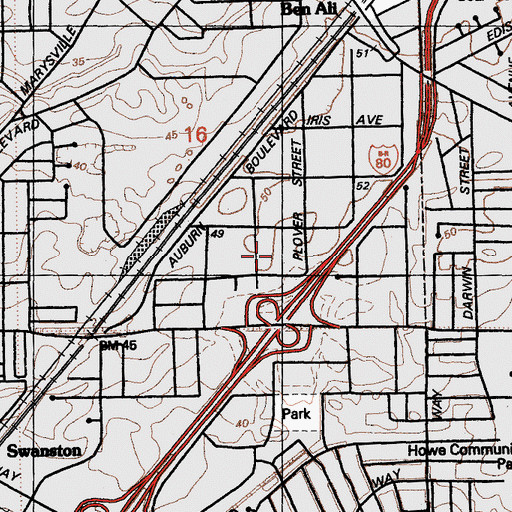 Topographic Map of Plover Street School, CA