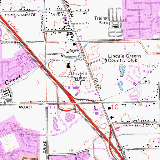 Topographic Map of Radiant Life Christian School, CA