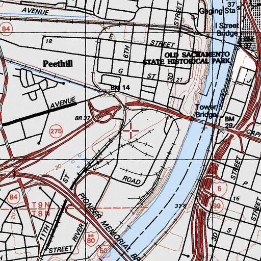 Topographic Map of Raley Field, CA