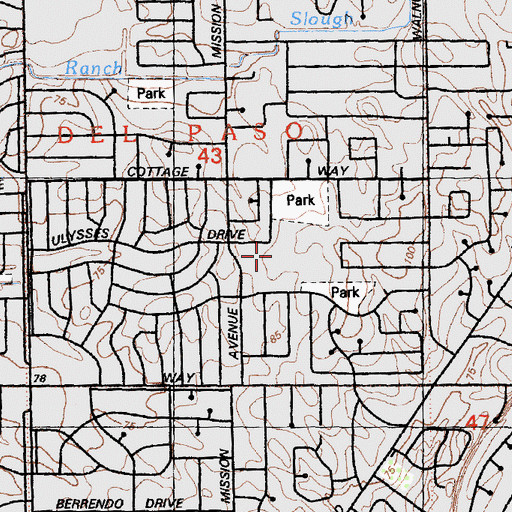 Topographic Map of Ralph Richardson Center School, CA
