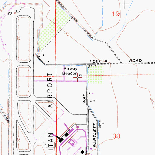 Topographic Map of Sacramento County Airport System Fire Department Station 98, CA