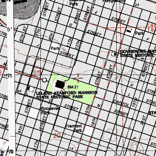 Topographic Map of Sacramento Community Center Theater, CA