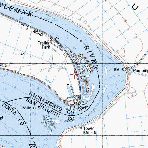 Topographic Map of Sacramento County Sheriff - Brannan Island Service Center, CA
