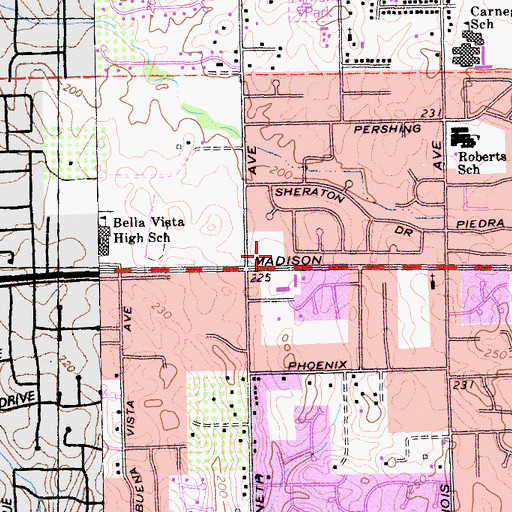 Topographic Map of Sacramento County Sheriff - Fair Oaks / Orangevale Service Center, CA