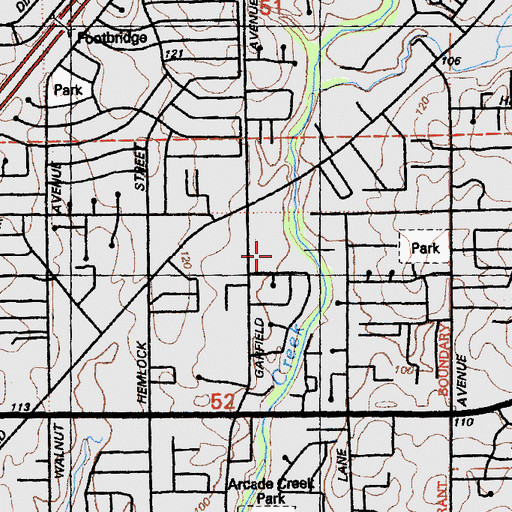 Topographic Map of Sacramento County Sheriff - Garfield Station, CA